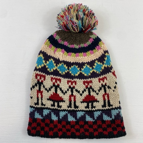Forever‎ 21 Multicolor Knit Beanie with Pom-Pom O/S - Picture 2 of 7